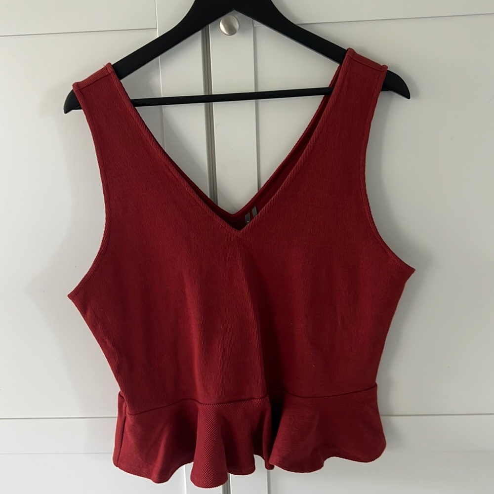 ANTHROPOLOGIE Rouge Peplum Top